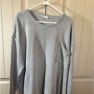 TALULAH Light Gray Crewneck Sweater